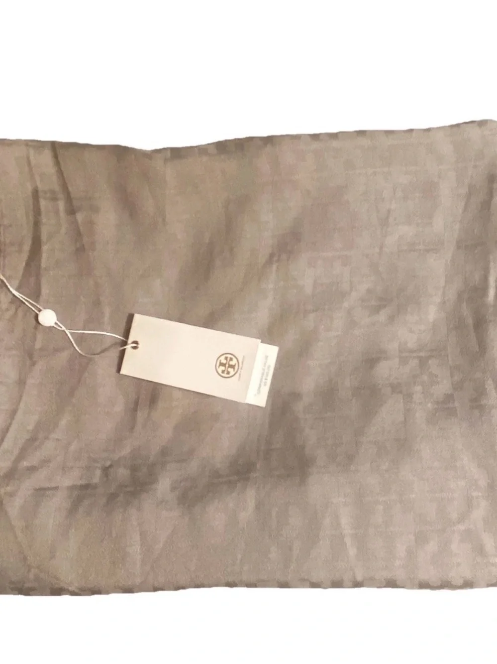 Tory Burch Mosaic Logo Jacquard Scarf Shawl Made in France Cotton Silk